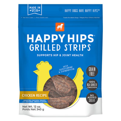 Happy Hips Chicken Grilled Strips Dog Treats 12oz